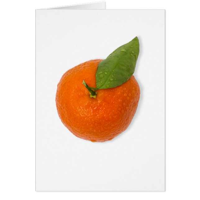 Cartão Mandarim com folha verde (Frente)