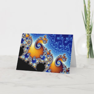 Cartão Mandelbrot Blue Double Spiral Fractal