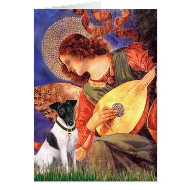 Cartão Mandolin Angel - Smooth Fox Terrier (Frente)