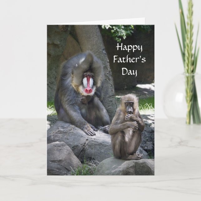 Cartão Mandrill Monkey Father's Day Card (Frente)