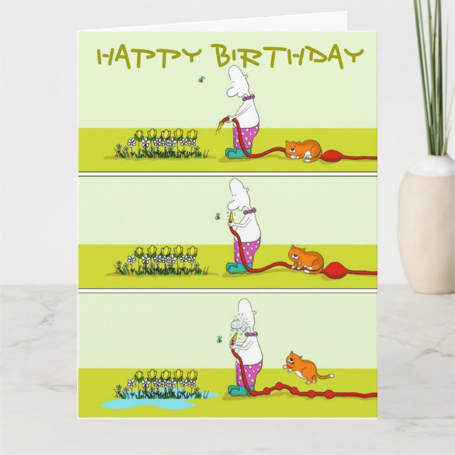 Cartão Maneira de baixo, gordinho e gordo de jardinagem e (Frente)