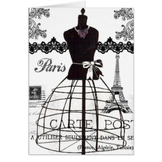 Cartão Manequim branco preto da forma de Paris