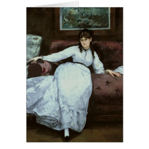 Cartão Manet o resto, retrato de Berthe Morisot