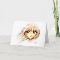 Manga Anime Girl esboça grandes olhos kawaii fofo