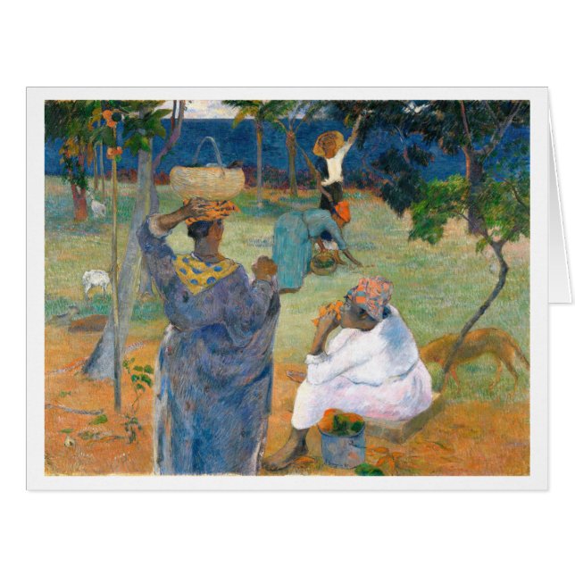 Cartão Mango Trees, Martinica 1887, por Paul Gauguin (Frente horizontal)