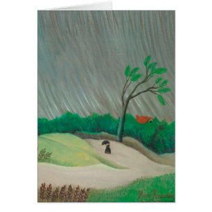 Cartão Manhã Chuvosa Henri Rousseau, Arte Fino Antigo