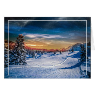 Cartão Manhã de Natal - Esqui