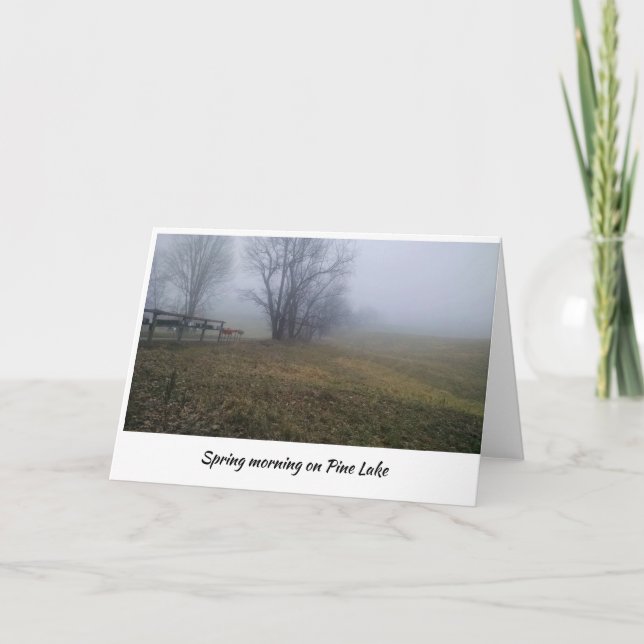Cartão Manhã de primavera no Lago Pine (Frente)