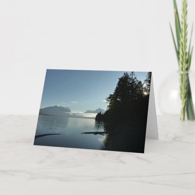 Cartão Manhã no lago McDonald no Parque Nacional Glacier (Frente)