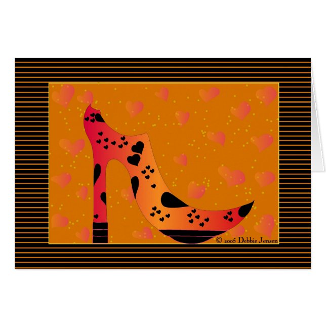 Cartão Mania dos calçados do coração mim por Debbie (Frente Horizontal)