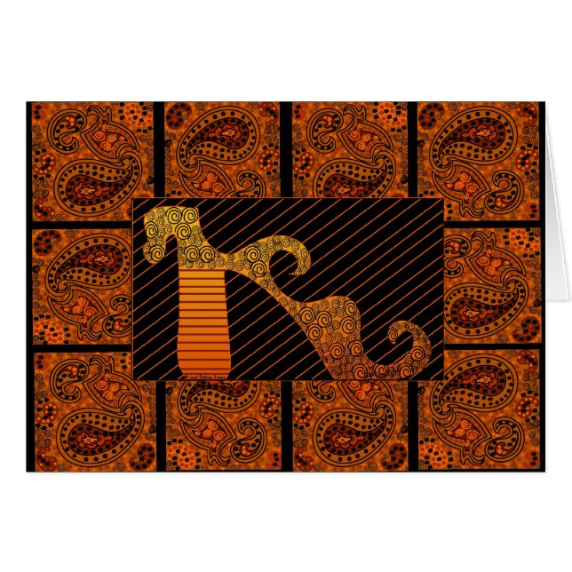 Cartão Mania VI dos calçados de Paisley por Debbie Jensen (Frente Horizontal)