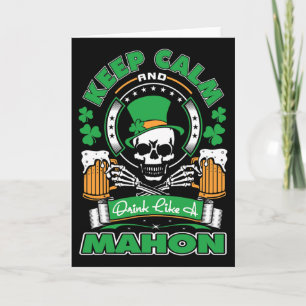 Cartão Mantenha a Calma Beba Como Mahon Irlandês St Patri