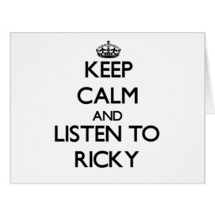 Cartão Mantenha a calma e escute Ricky
