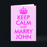 Cartão Mantenha a calma e o Casado John Card<br><div class="desc">Um modelo baseado no poster da Segunda Guerra Mundial da Grã-Bretanha.</div>