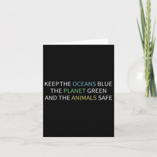Cartão Mantenha A Proteção Ambiental Azul Dos Oceanos,