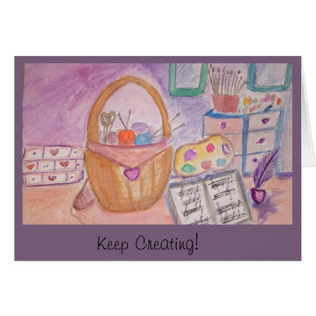 Cartão Mantenha criar! (Frente Horizontal)