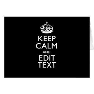 Cartão Mantenha o CALM personalizado tenha o seu texto pr