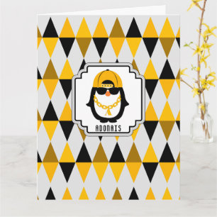 Cartão Mantenha o Chill Hip Hop Penguin Legal Kid