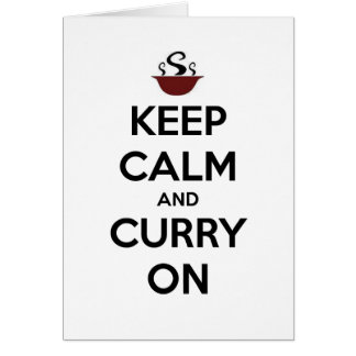 Cartão mantenha o curry calmo ligado