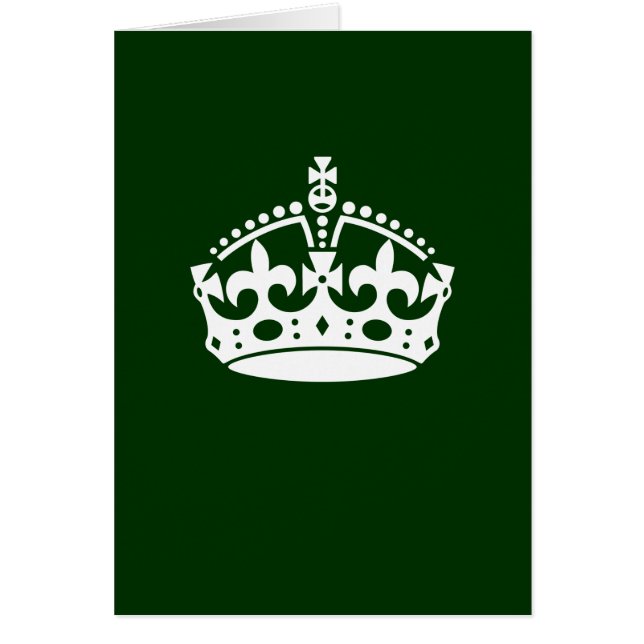 Cartão Mantenha o símbolo CROWN do CALM em decoração verd (Frente)
