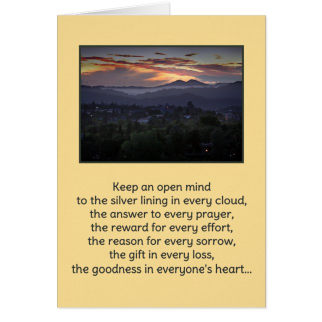 Cartão Mantenha uma mente aberta... Religiosa (Frente)