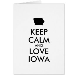 Cartão Manter CALM e AMOR personalizáveis IOWA