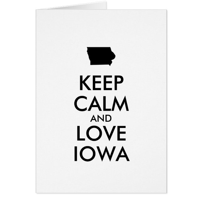 Cartão Manter CALM e AMOR personalizáveis IOWA (Frente)