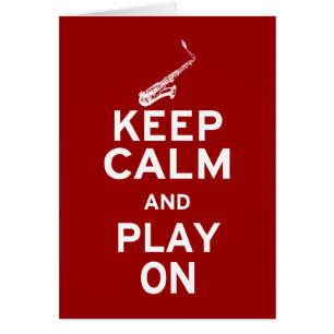 Cartão Manter Calm Saxofone