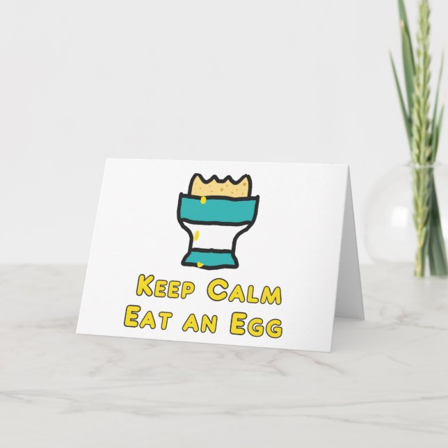 Cartão Manter Calma Comer Um Ovo (Frente)