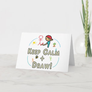 Cartão Manter Calma E Desenhar