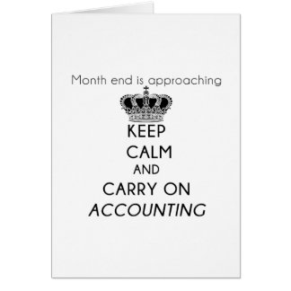 Cartão Manter Calmo e Continuar Contabilidade