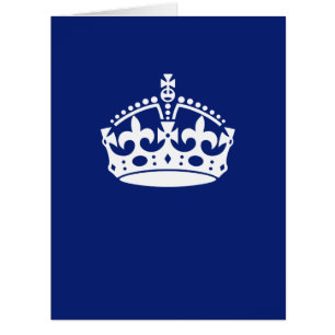 Cartão Manter o Ícone da Coroa Calma no Marinho Azul