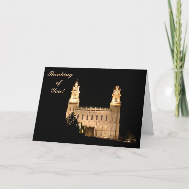 Cartão Manti Temple at Night Greeting Card (Frente)