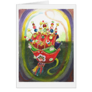 Cartão Mantilha tradicional coreana