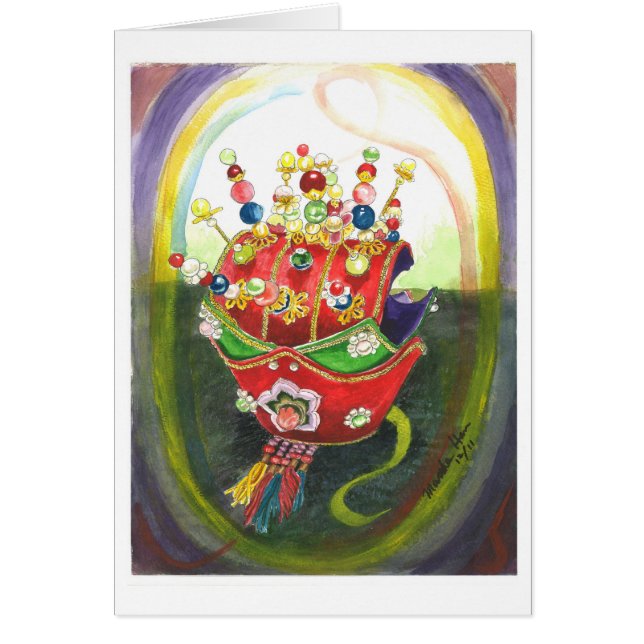 Cartão Mantilha tradicional coreana (Frente)