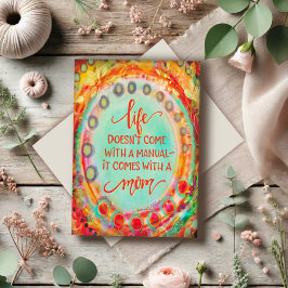 Cartão Manual do Dia das Mães Bonito Bonito Negrito