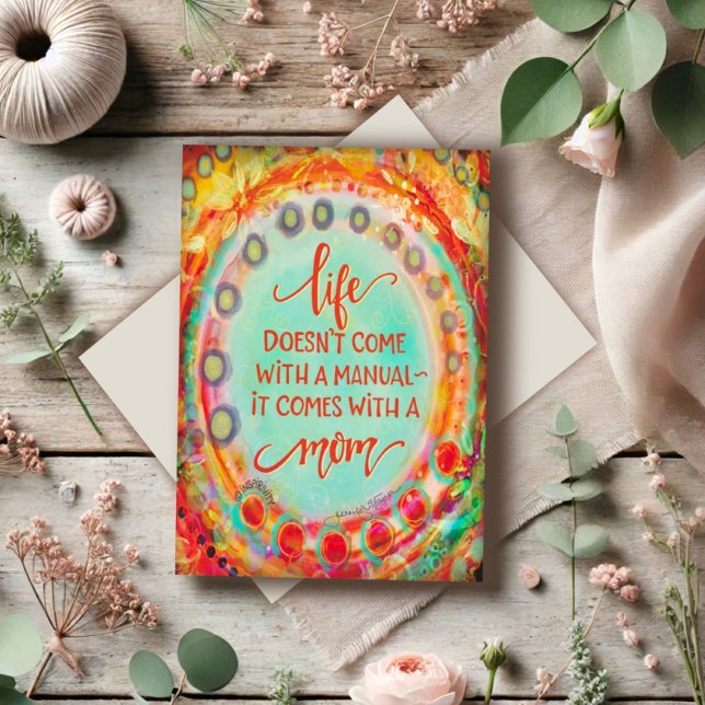 Cartão Manual do Dia das Mães Engraçado Bonito e Divertid (Criador carregado)