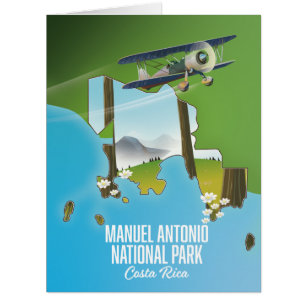 Cartão Manuel Antonio National Park, mapa da Costa Rica.