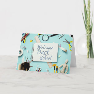 Cartão Manuscrito "Bem-vindo De Volta À Escola"