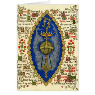 Cartão Manuscrito iluminado para o dia de ascensão