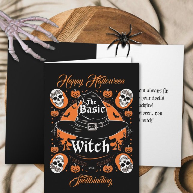 Cartão Manuscrito Personalizado Jack o Lanterna Bruxa Hal (Criador carregado)