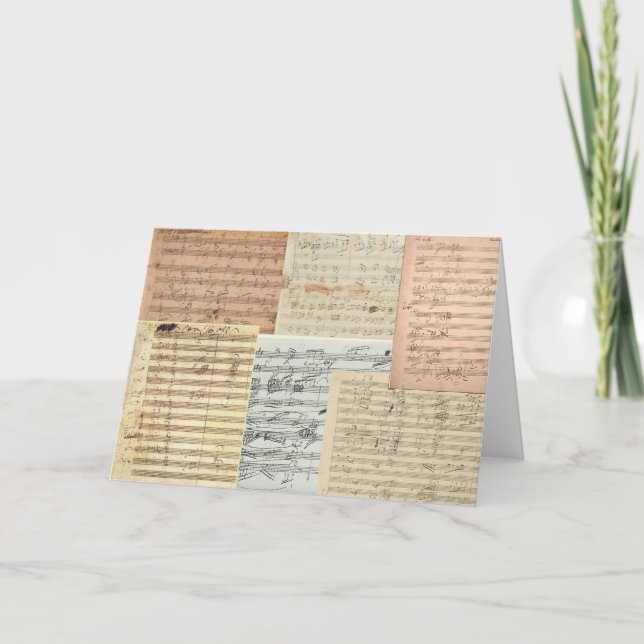 Cartão Manuscritos De Música Beethoven (Frente)