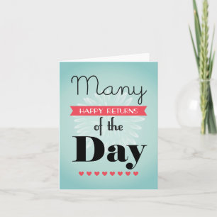Cartão Many Happy Returns of the Day-Modern Birthday Card