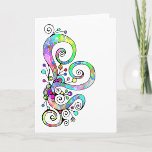 Cartão Mão Cardíaca Espiral Pintada Design 1