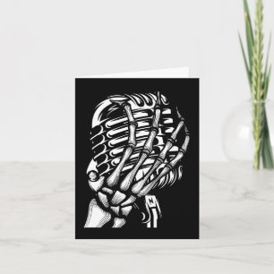 Cartão Mão De Esqueleto Nas Camisetas De Banda Do Mic Roc