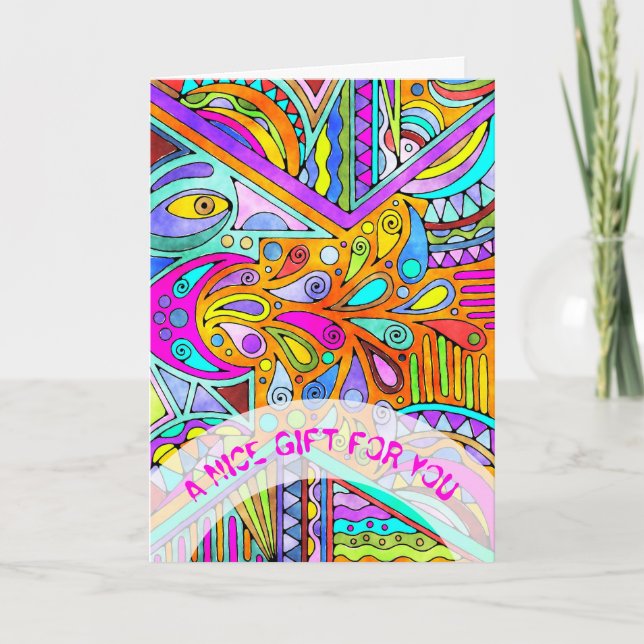 Cartão Mão Desenhada Por EDDArt - Blah Blah Blah 1 (Frente)