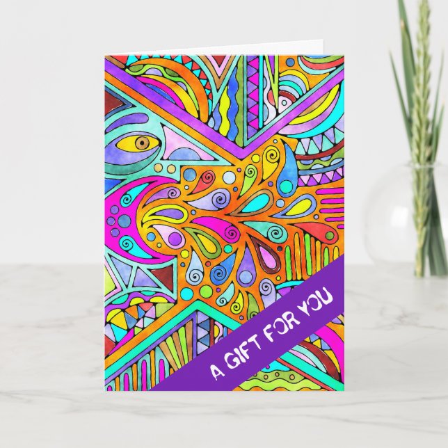 Cartão Mão Desenhada Por EDDArt - Blah Blah Blah 1 (Frente)