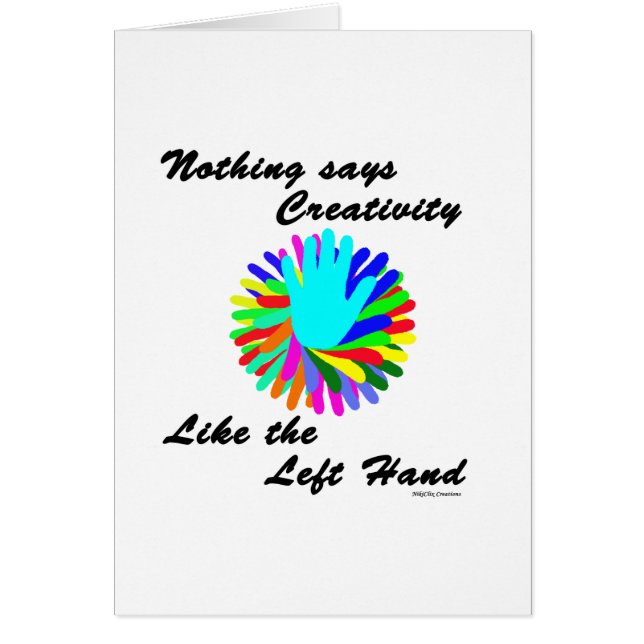 Cartão Mão esquerda criativa (Frente)