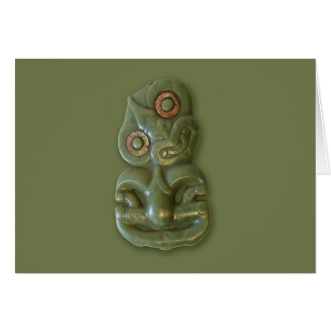 Cartão maori de Hei-Tiki (Frente Horizontal)