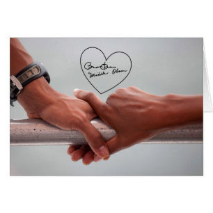 Cartão Mãos de Barack e Michele Obama